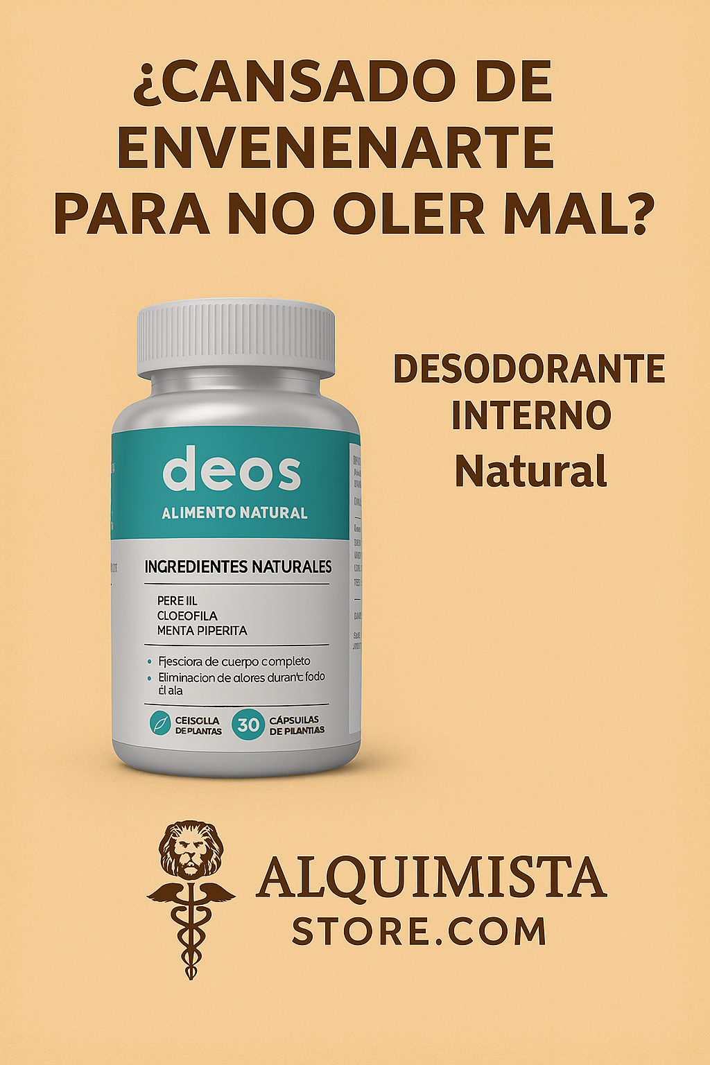Deos 30cap ~ Desodorante interno 100% natural